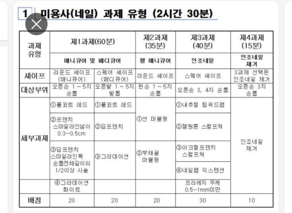 국가자격증 네일 손발톱 모델 구합니다(연습/시험)